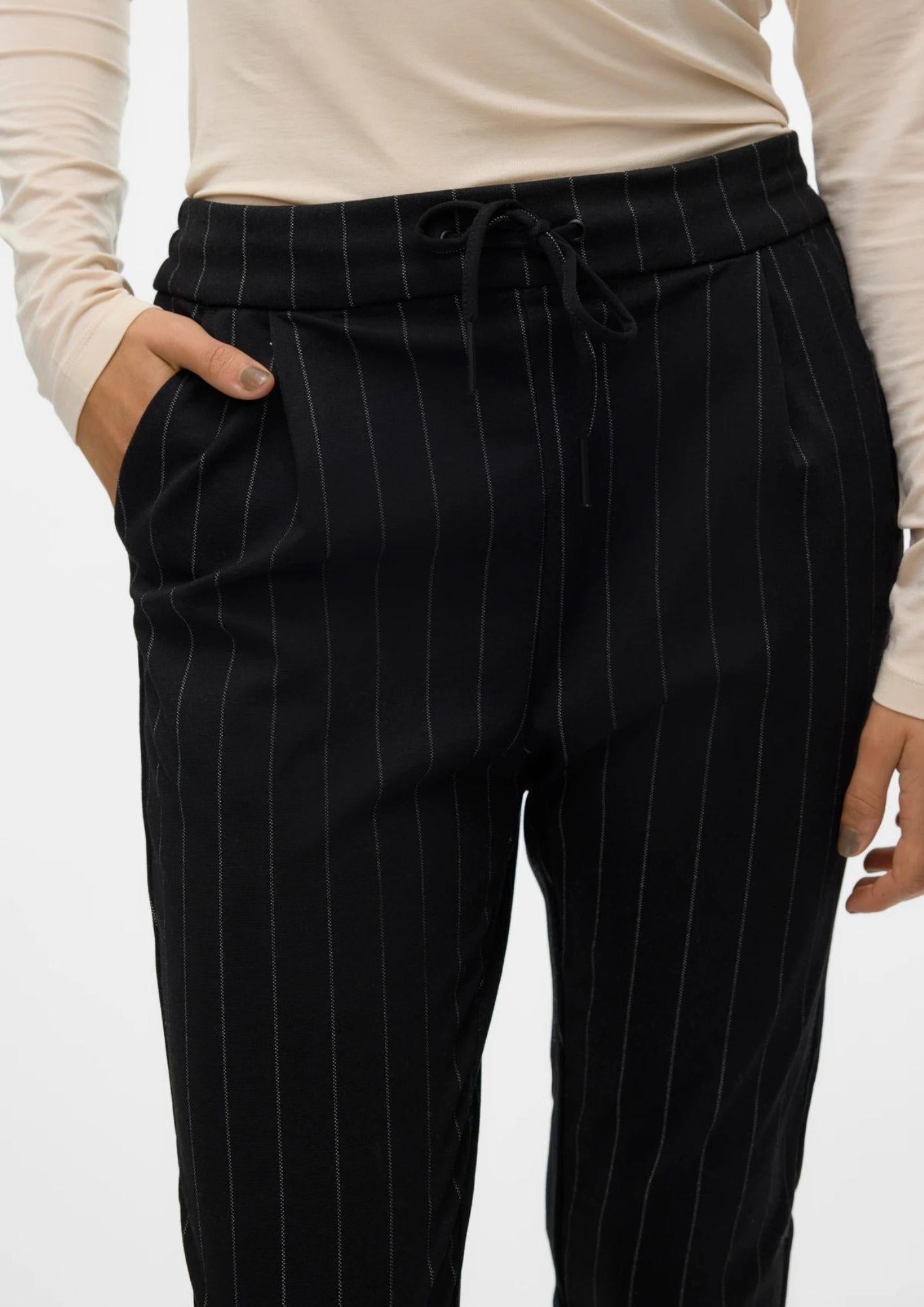 Vero Moda Pantalone Donna Eva Nero Gessato 10197909 Black SNOW WHITE PINSTRIPE VERO MODA 