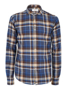 Yes Zee Camicia Collo francese Uomo Blu Marrone Beige C809 OY00 2001 YES ZEE 