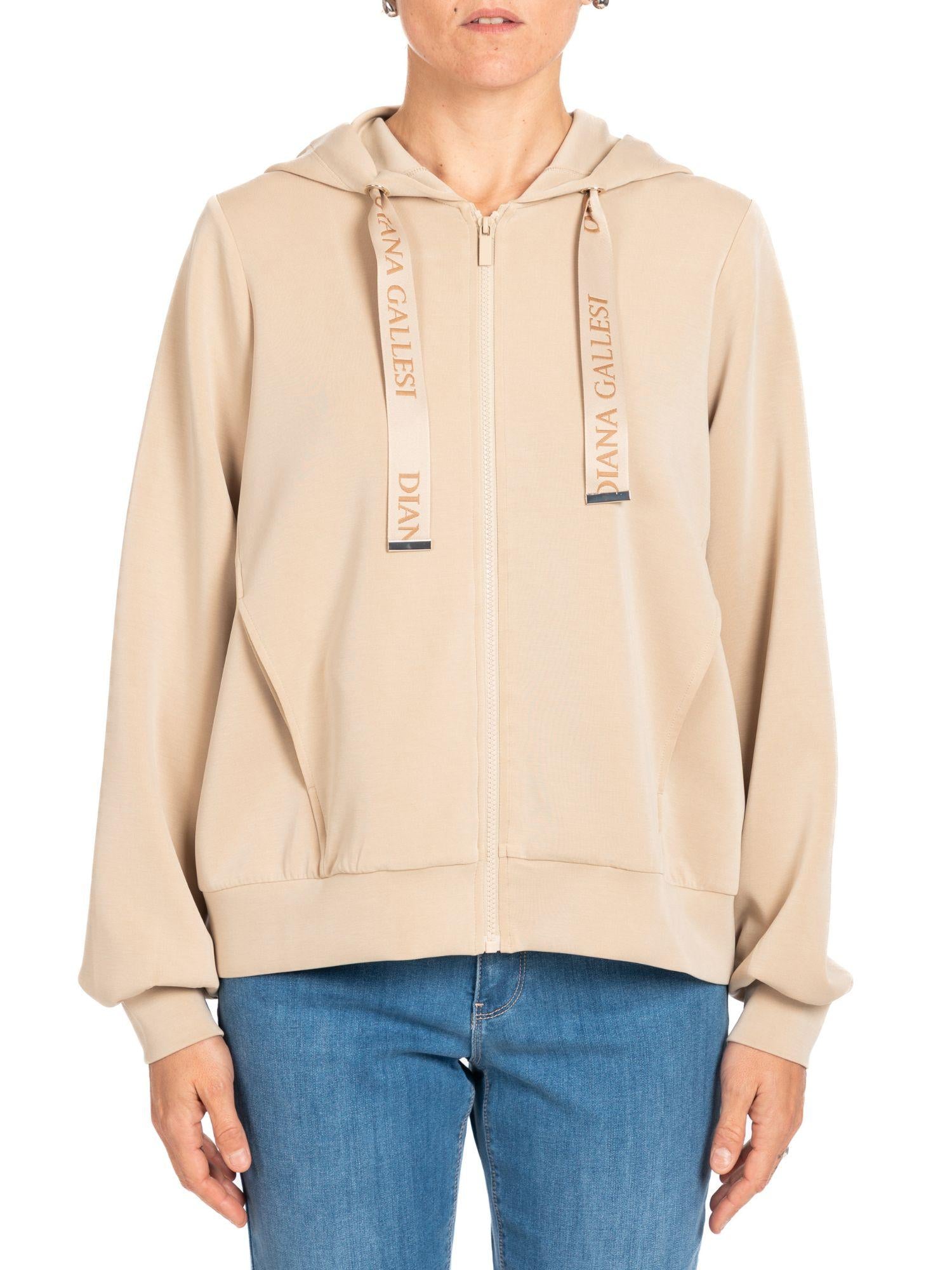 Diana Gallesi Felpa Donna Marrone Sabbia G893J004347N 02 DIANA GALLESI 