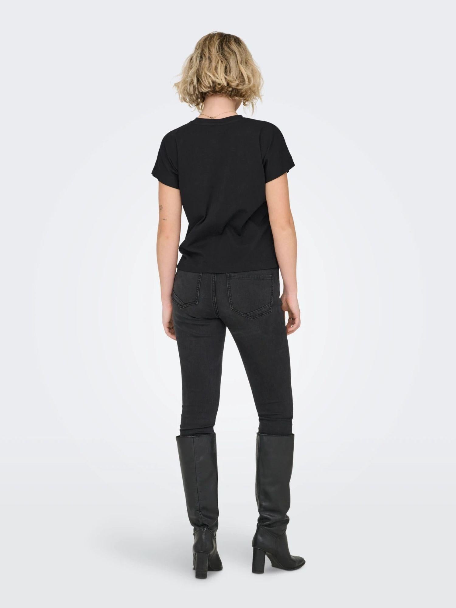 Only T-Shirt Donna Nero Onlerica 15308926 Black ONLY 