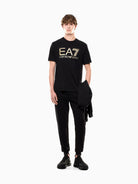 EA7 Emporio Armani T-shirt Logo Series in cotone con maxi logo Uomo Nero 7M001189 AF17789 UC001 EA7 EMPORIO ARMANI 