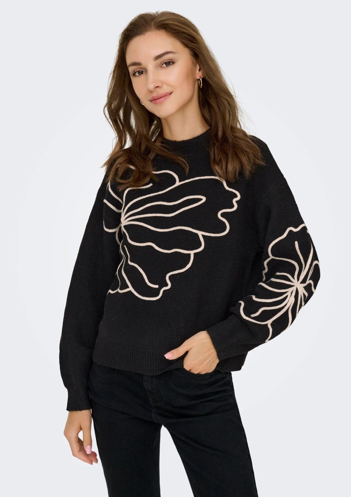 Jacqueline De Yong Pullover Donna Jella Nera 15344518 Black W. CEMENT JACQUELINE DE YONG 