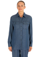 Diana Gallesi Camicia Donna Blu Denim 5400R003098N 34 DIANA GALLESI 