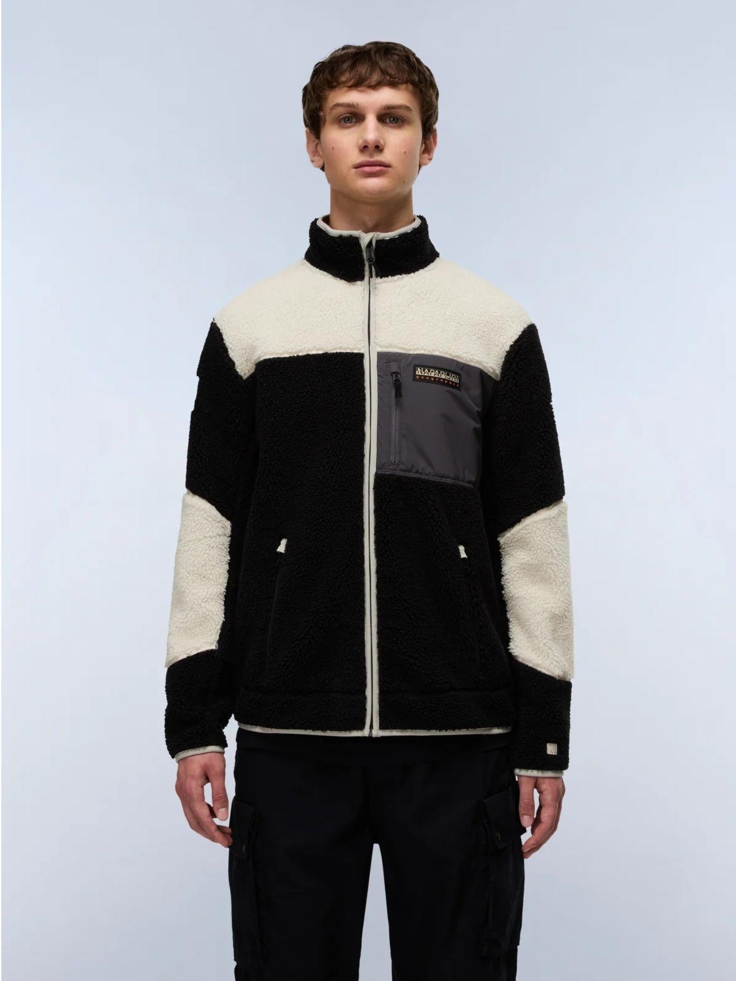 Napapijri Felpa in Pile con Zip Yupik Uomo Multicolour NP0A4GNT MCB NAPAPIJRI 