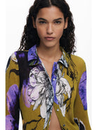 Desigual Maglietta abbottonata disegnata da Mr. Christian Lacroix Donna Verde 25WWTK35 4010 DESIGUAL 