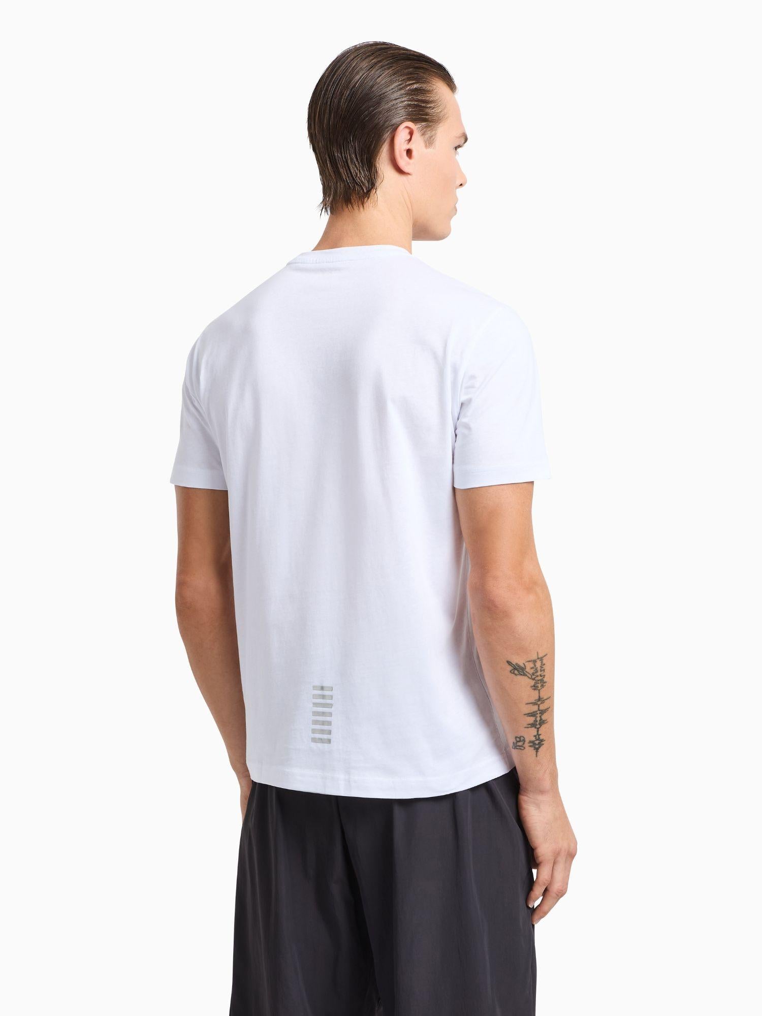 EA7 Emporio Armani T-shirt Core Identity in cotone Pima Uomo Bianco 8NPT25 PJVPZ 1100 EA7 EMPORIO ARMANI 