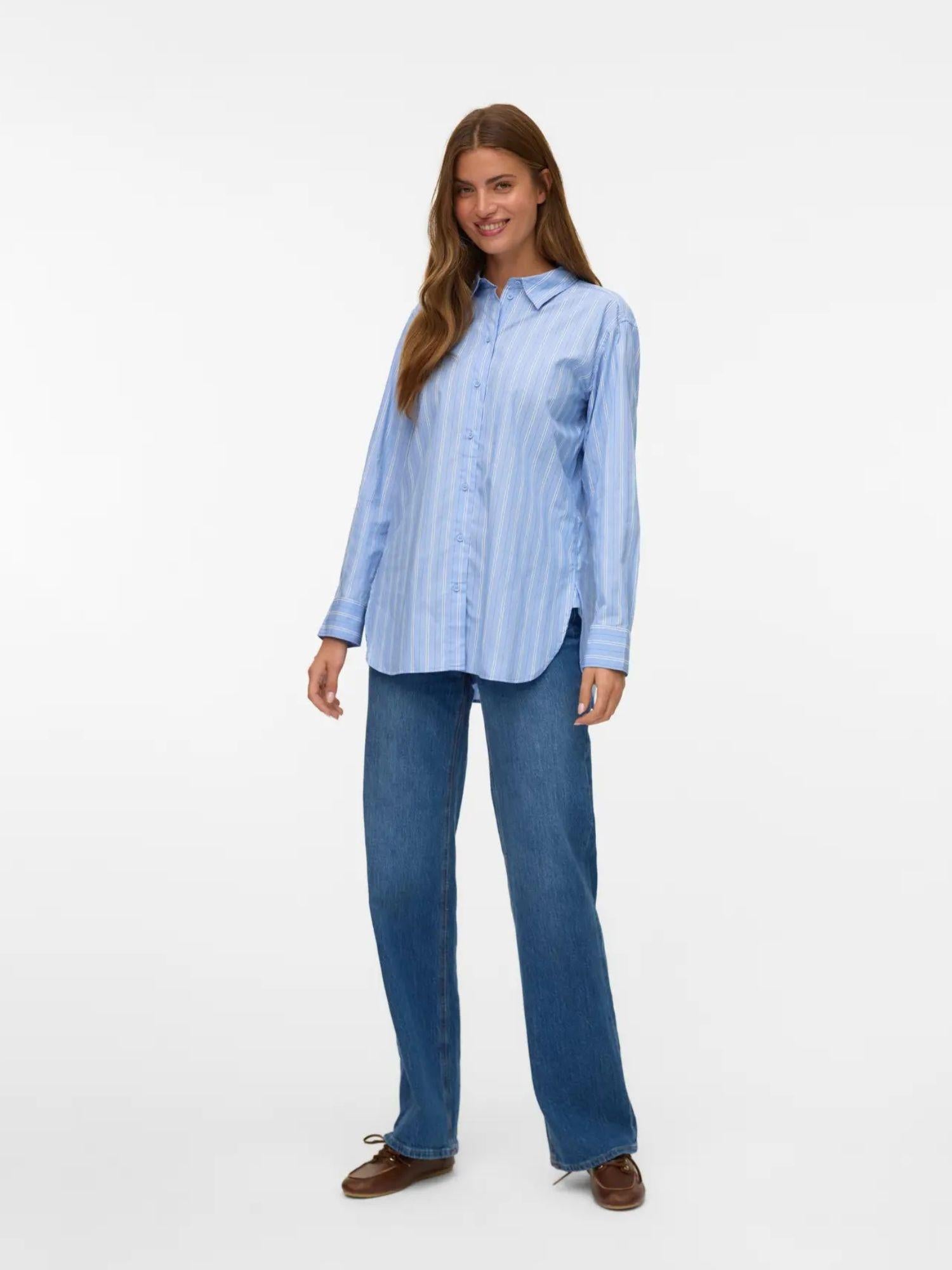 Vero Moda Camicia Donna Hydrangea Ella Snow White Black Vmelina 10336329 Hydrangea Ella VERO MODA 