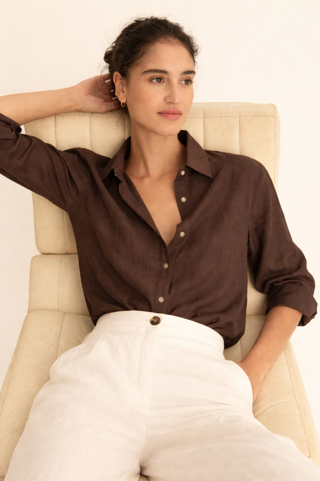 Emme Marella Camicia Donna Emigirello Marrone 2615111122200 005 EMME MARELLA 