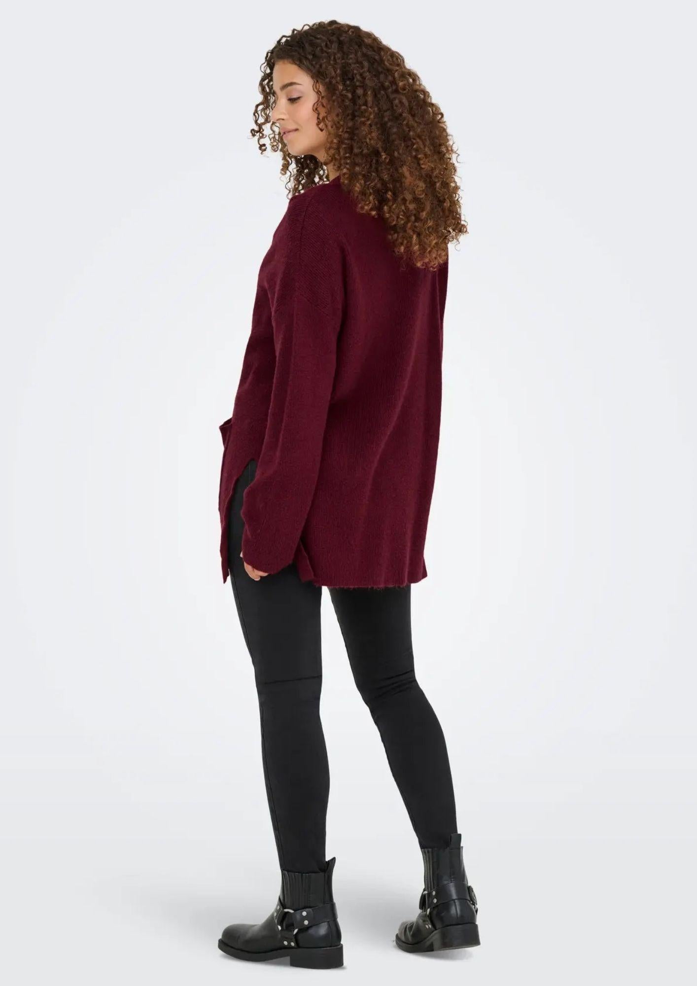 Cardigan Donna Only Ibi Bordeaux 15351147 Cabernet ONLY 