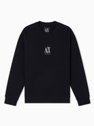 Armani Exchange Felpa girocollo con logo ricamato Uomo Nero XM000368 AF10818 UC001 ARMANI EXCHANGE 