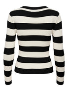 Jacqueline De Yong Maglione Donna Plum Nero Eggnog Stripes 15277223 Black W EGGNOG STRIPES JACQUELINE DE YONG 