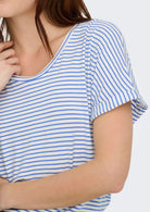 Jacqueline De Yong Top Donna Sissi Bianco e Blu Cashmere 15325267 Cashmere Blue CLOUD DANCER JACQUELINE DE YONG 