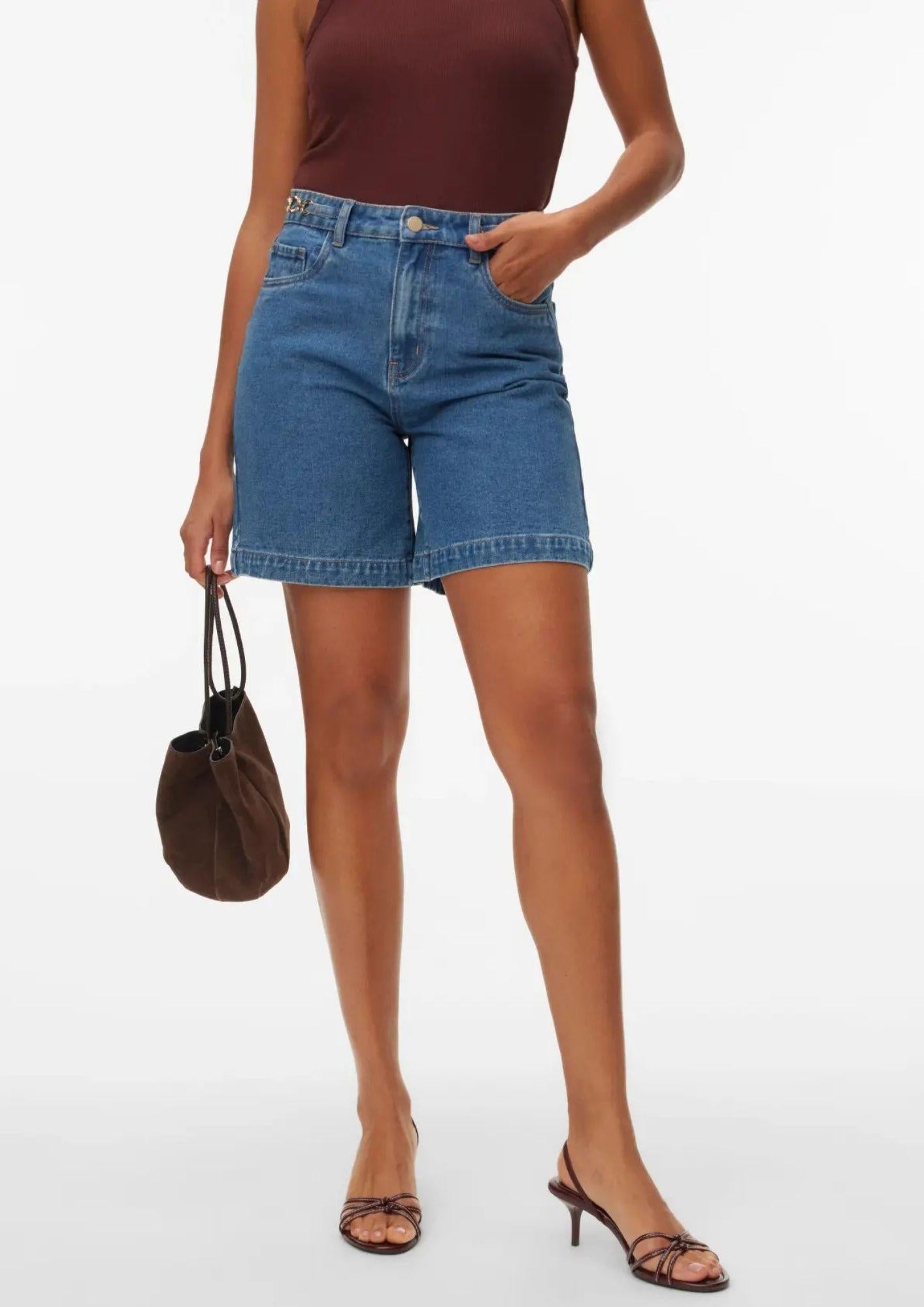 Vero Moda Shorts Donna Kathy Blu Denim Medio 10344814 Medium Blue Denim VERO MODA 