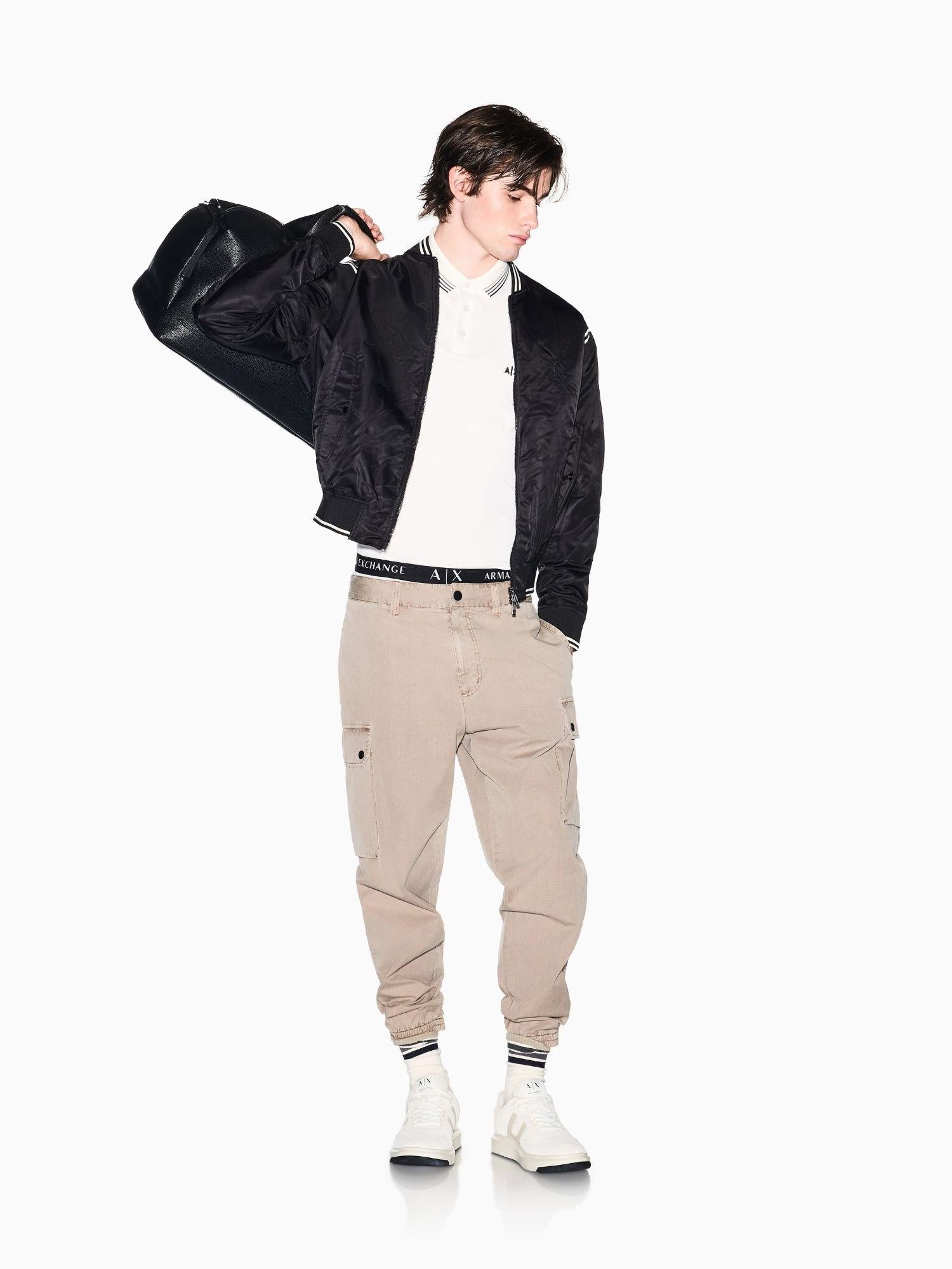 Armani Exchange Polo Uomo Bianco Crema in Piquet di Cotone Traspirante XM002326 AF13026 U1074 ARMANI EXCHANGE 