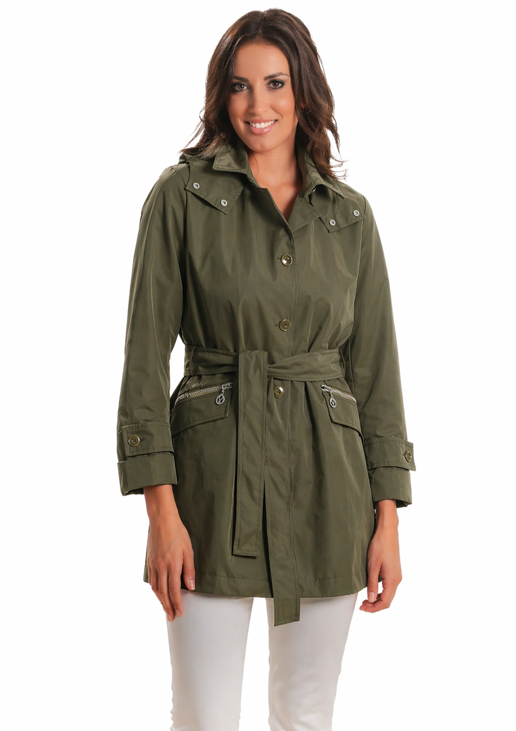 Satinette Trench Donna Verde Militare 023 MARINA MILITARE SATINETTE 