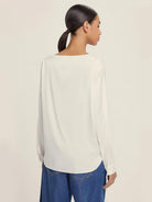 Emme Marella Blusa in raso stretch Donna Madera  Bianco 2525116041200 001 EMME MARELLA 