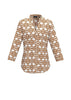 Women's Shirt Accolto Brown Coccio Geometric Pattern
