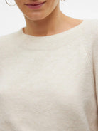 Vero Moda Maglione Donna Doffy Bianco Panna 10201022 Birch MELANGE VERO MODA 