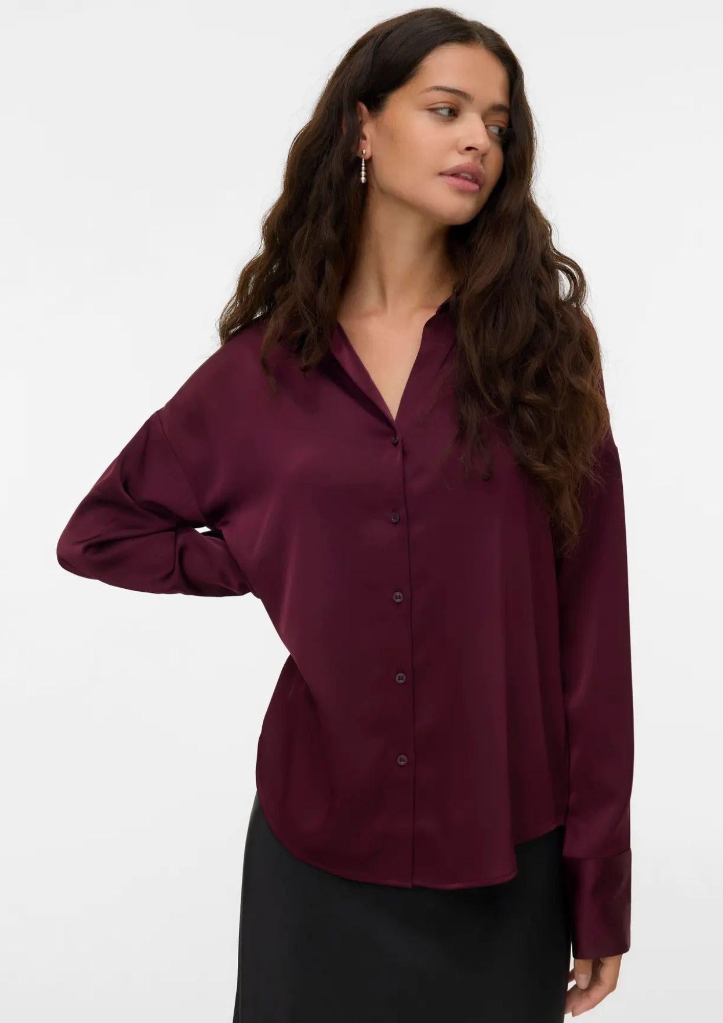 Vero Moda Camicia Donna Livia Bordeaux 10338188 Purple VERO MODA 