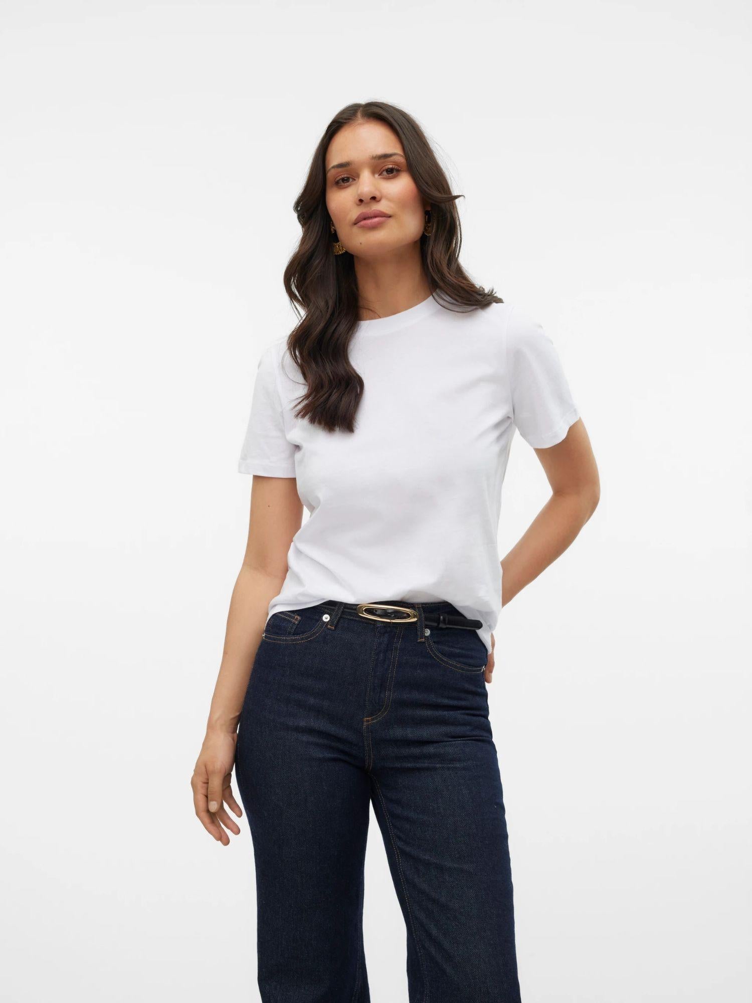 Vero Moda T-Shirt Donna Bianco Vmpaulina 10316991 Bright White VERO MODA 