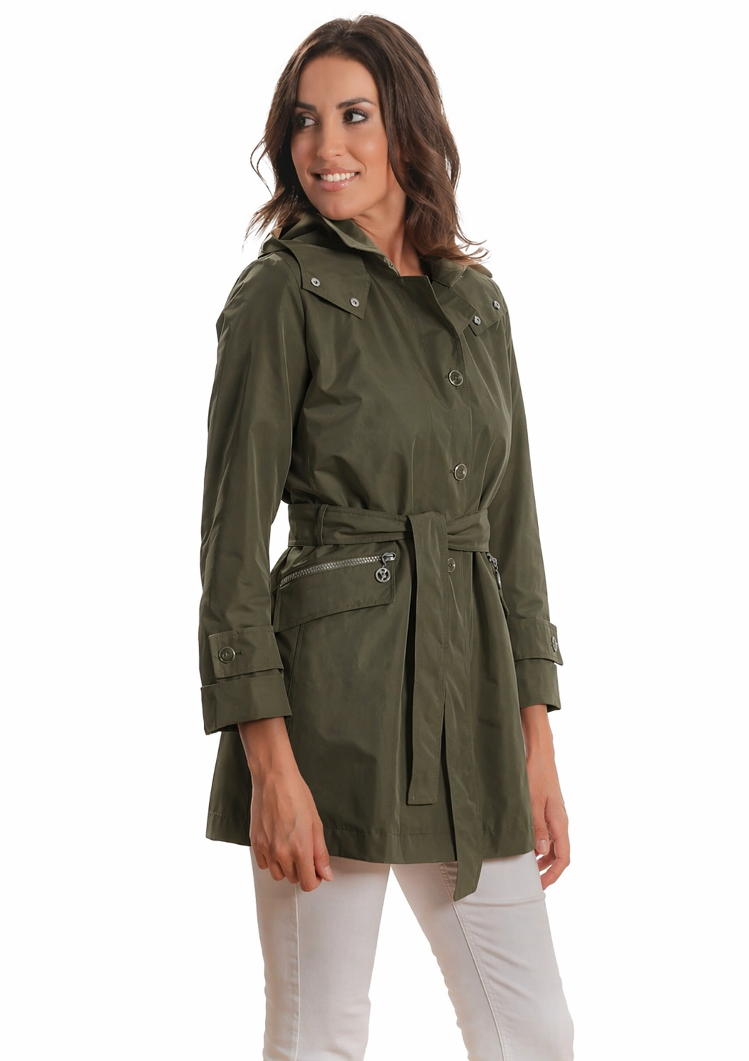 Satinette Trench Donna Verde Militare 023 MARINA MILITARE SATINETTE 