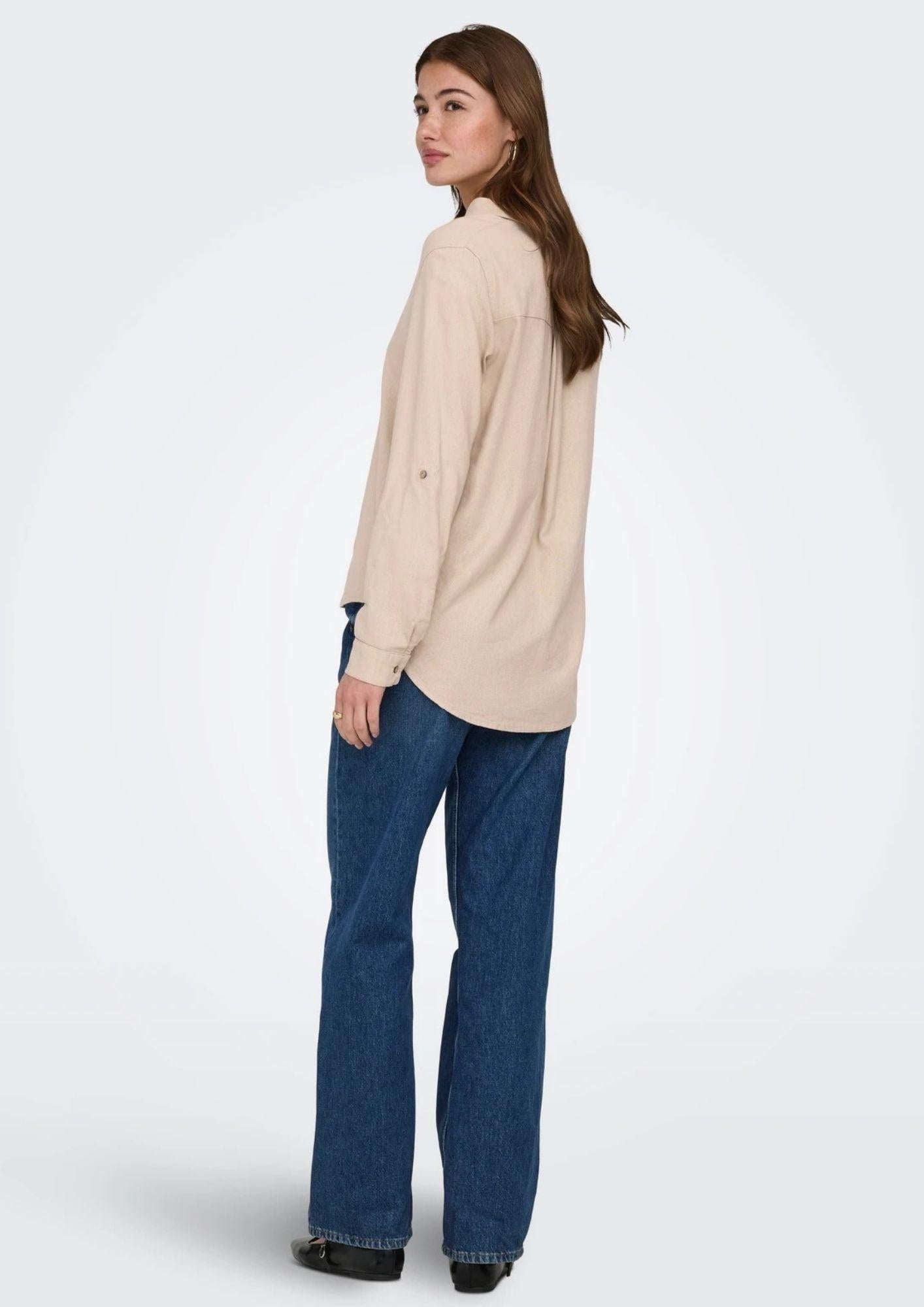 Only Camicia Donna Goa Beige 15363991 Oxford Tan ONLY 