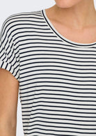 Jacqueline De Yong Top Donna Sissi Bianco e Blu 15325267 Cloud Dancer SKY CAPTAIN JACQUELINE DE YONG 