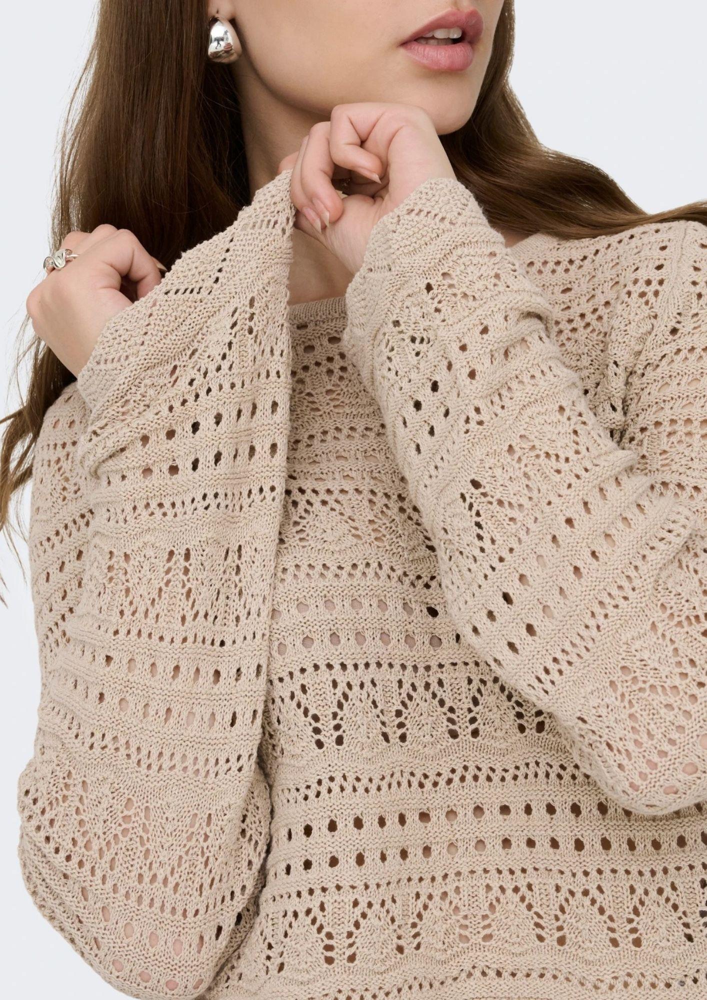 Only Pullover Donna Elke Beige 15363049 Oxford Tan ONLY 