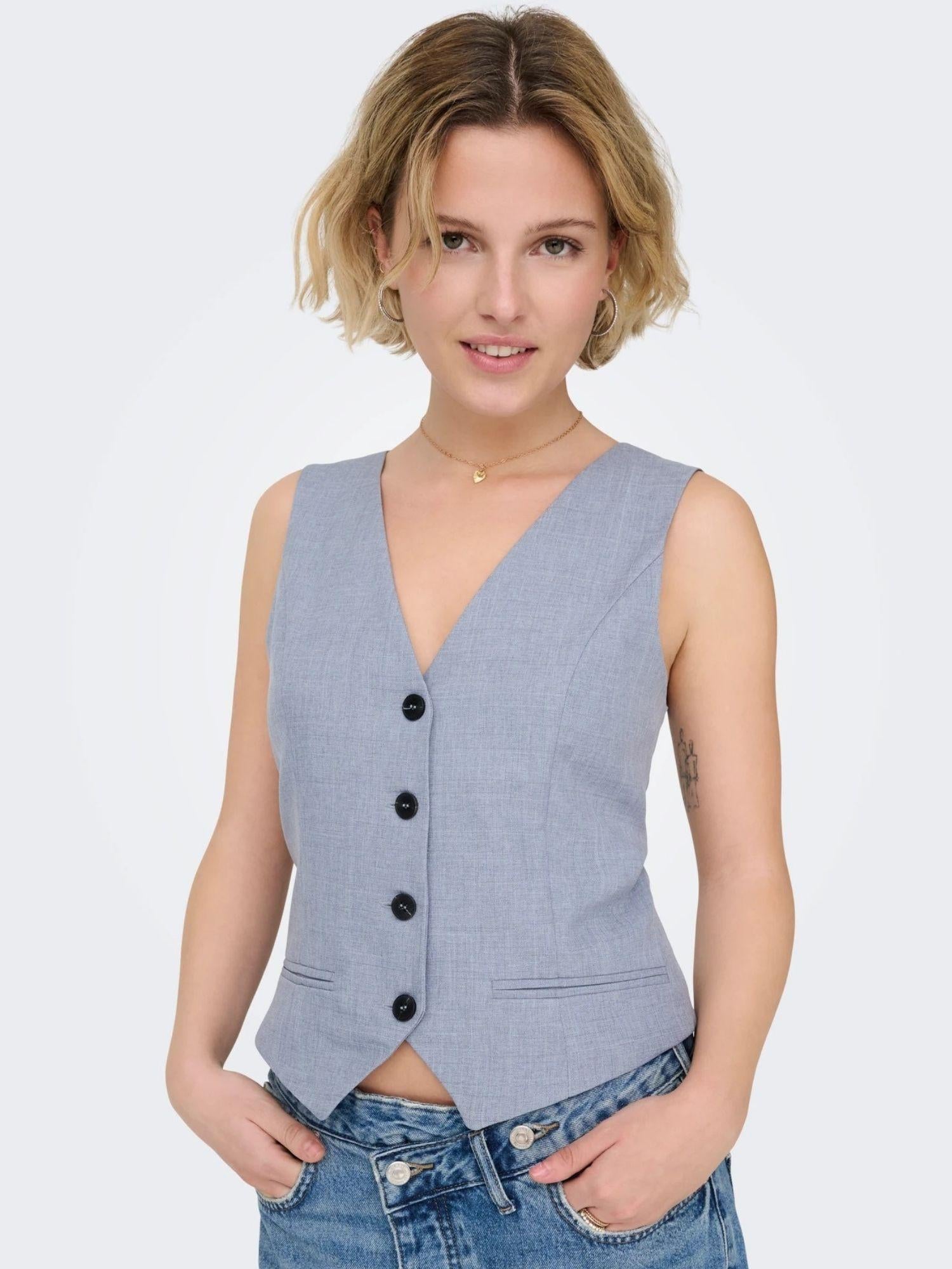 Only Gilet Donna Vintage Indigo Onllinda 15336753 Vintage Indigo ONLY 