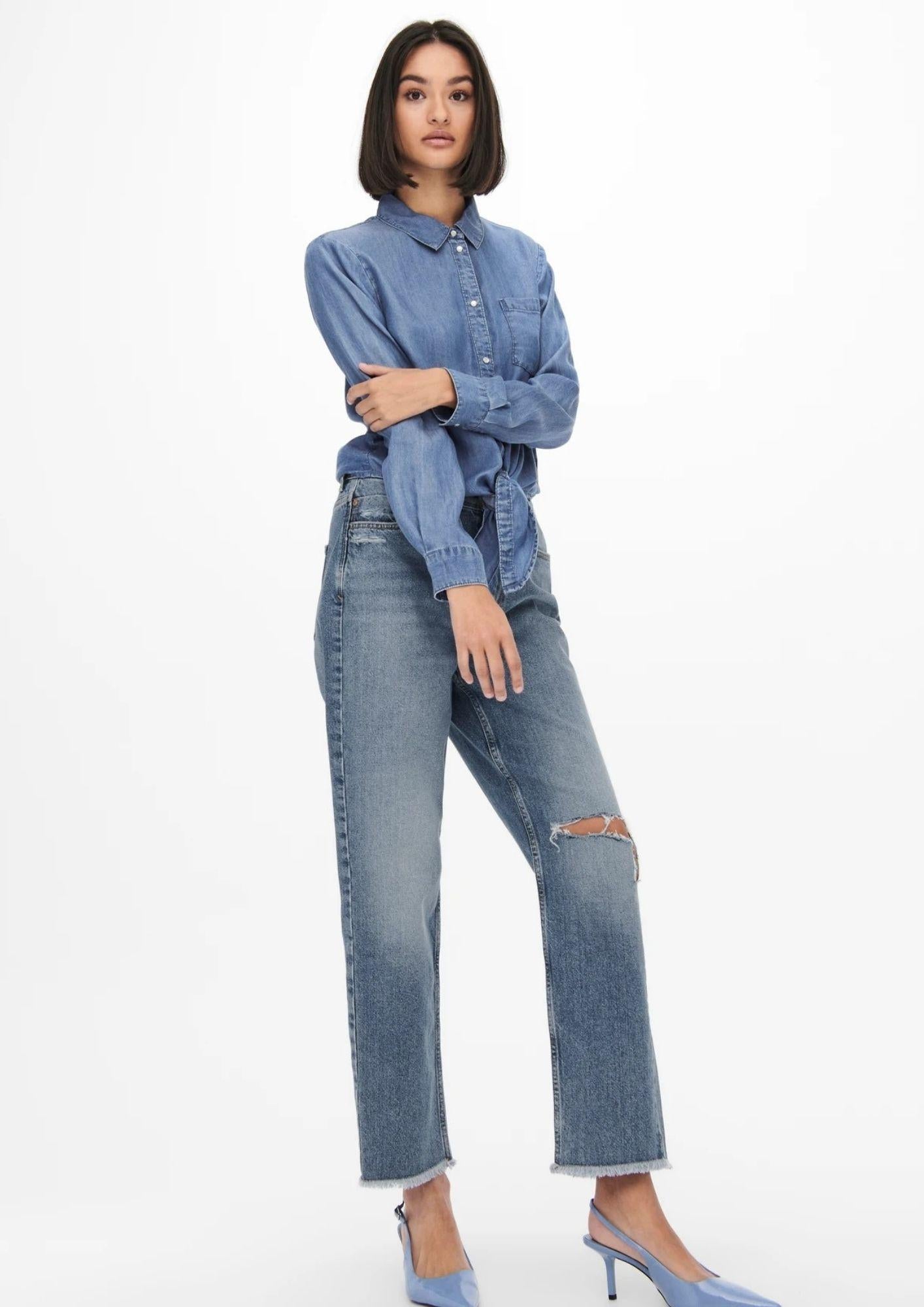 Jacqueline De Yong Camicia Donna Jasper Blu Medio Denim 15252957 Medium Blue Denim JACQUELINE DE YONG 