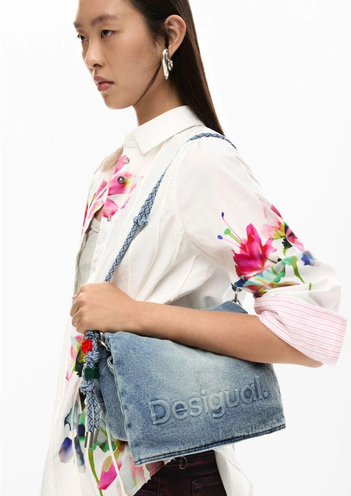 Desigual Borsa Donna Bag Half Logo Denim Venecia 4.0 Denim Chiaro 26SAXD28 5005 DESIGUAL 