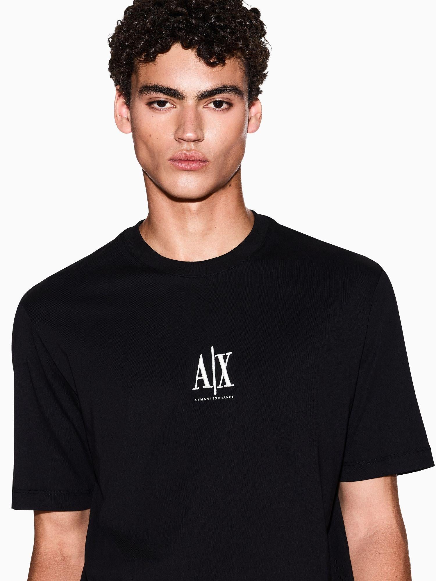 Armani Exchange T-Shirt con logo ricamato Uomo Nero XM000363 AF12308 UC001 ARMANI EXCHANGE 