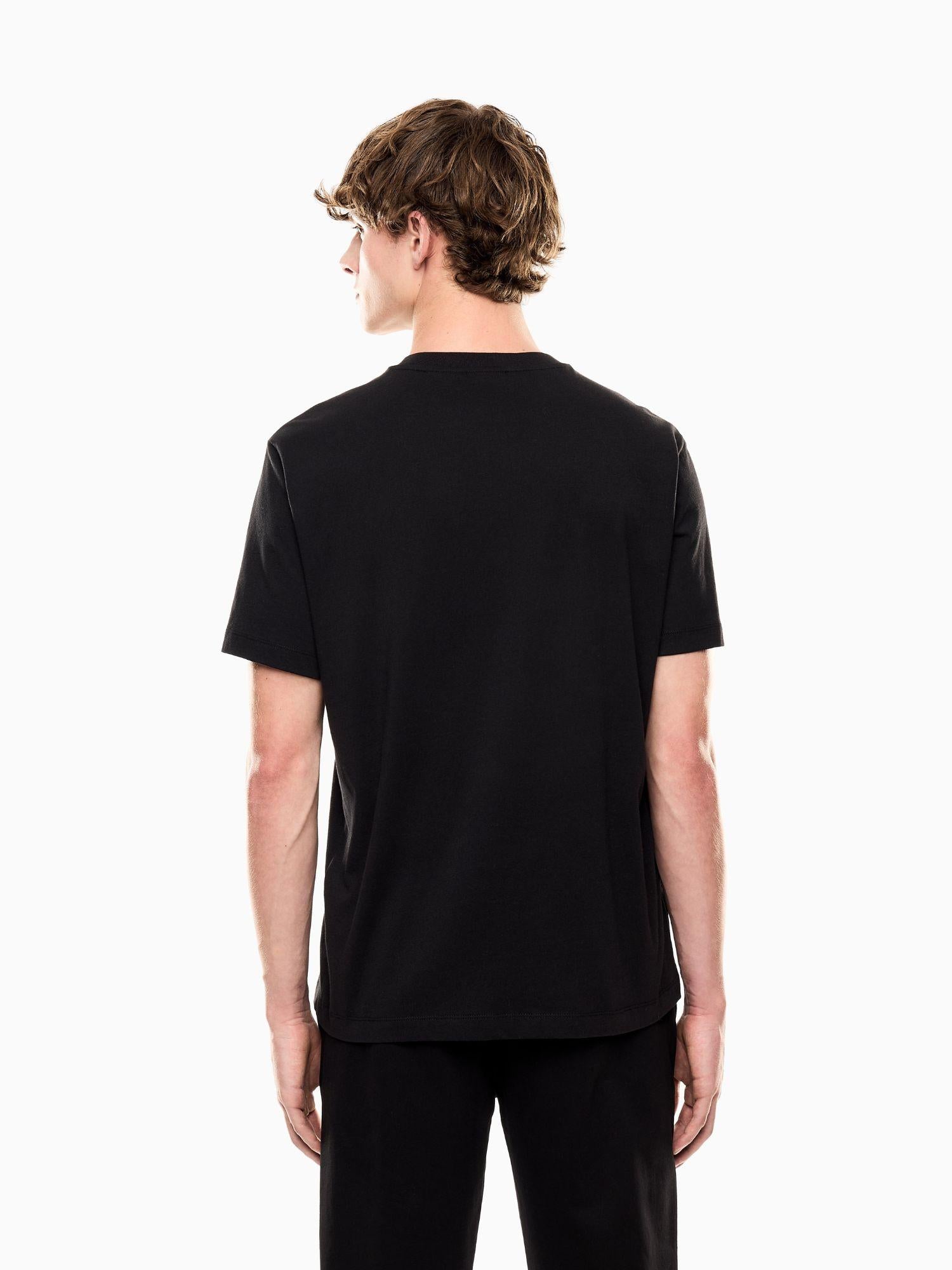 EA7 Emporio Armani T-shirt Uomo Logo Series In Cotone Con Maxi Logo Nero 7M001189 AF17789 UC001 EA7 EMPORIO ARMANI 