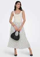 Jacqueline De Yong Top Donna Nanna Bianco e Nero 15290585 Cloud Dancer W. BLACK JACQUELINE DE YONG 