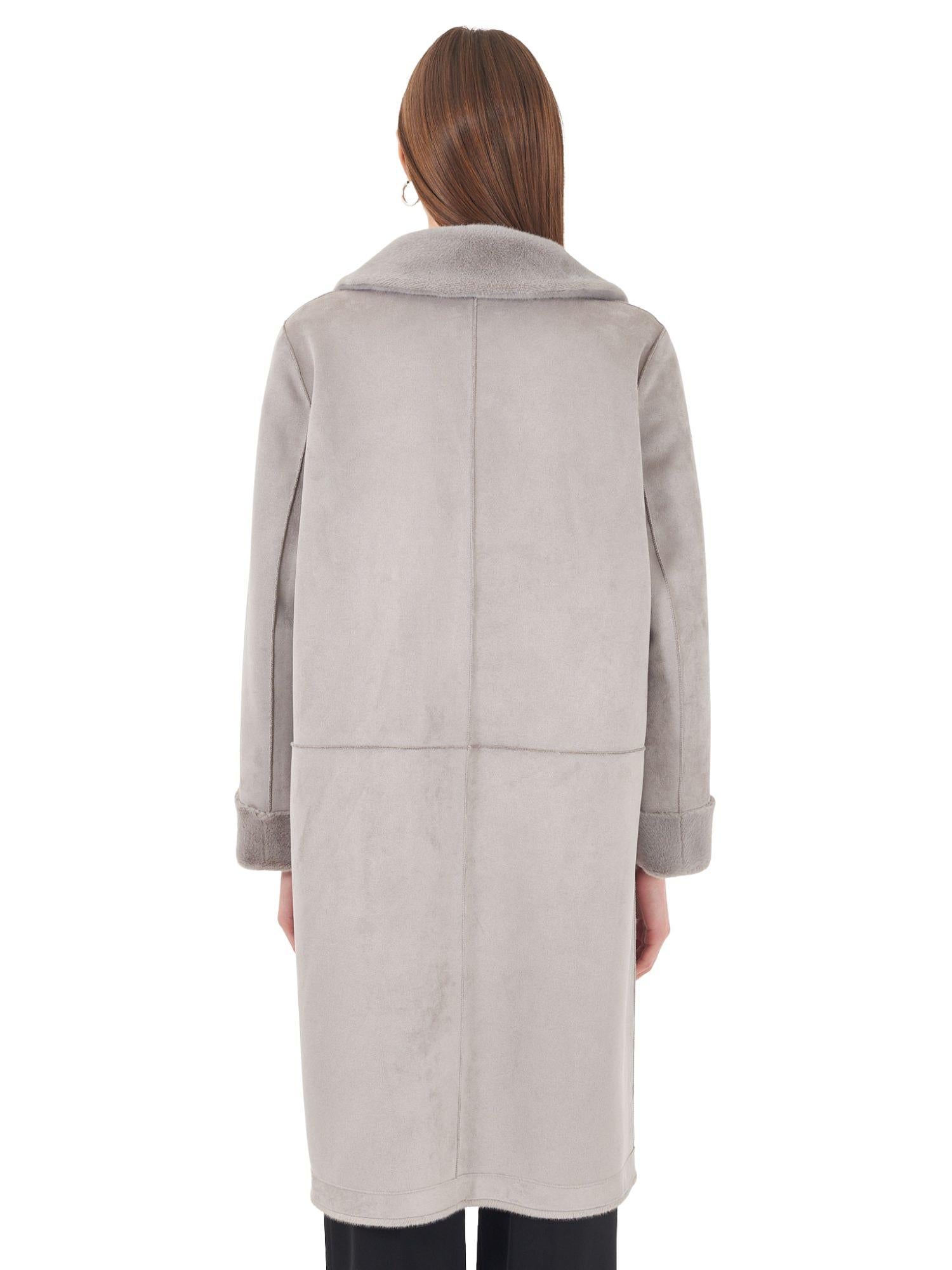 Yes Zee Cappotto Donna Reversibile Grigio Chiaro O027 KV00 0846 YES ZEE 
