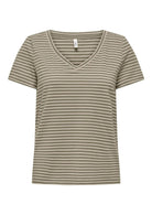 Only T-Shirt Donna Venus Verde e Grigio Betulla 15368929 Mermaid Oatmeal ONLY 