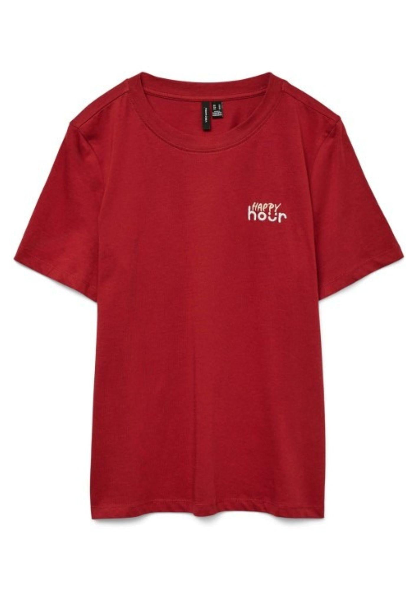 Vero Moda T-Shirt Donna Frigga Bordeaux 10329477 Karanda Red VERO MODA 