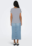 Only T-Shirt Donna Moster Bianca e Blu Naval Accademy 15206243 Naval Academy ONLY 