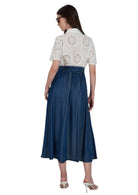 Yes Zee Abito Donna Bianco e Blu Denim A425 E600 0101 YES ZEE 