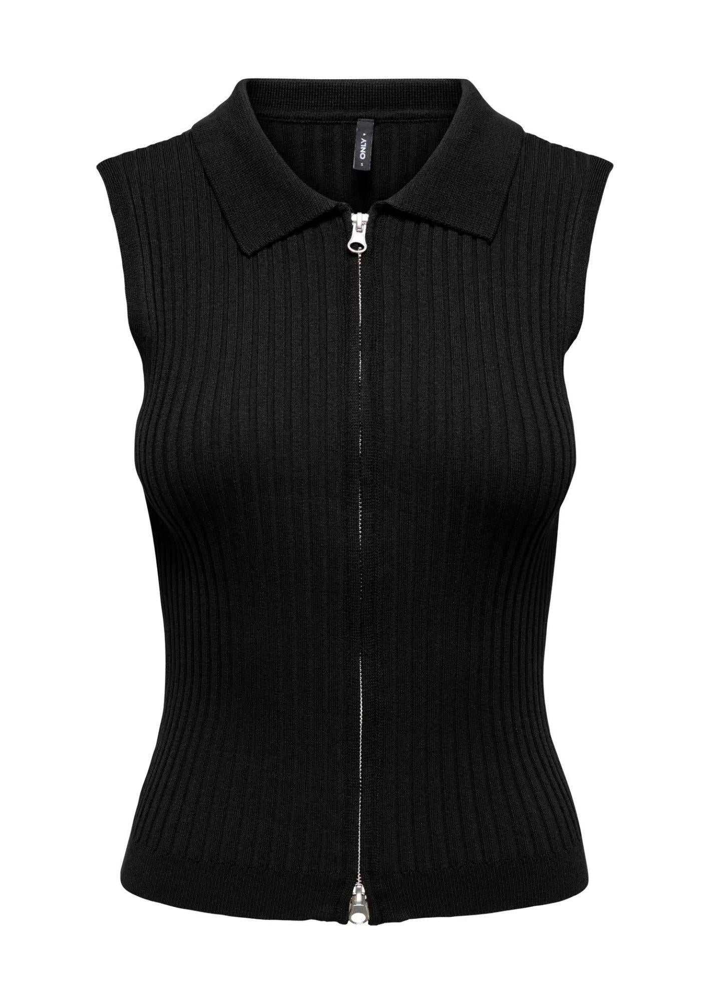 Only Cardigan Donna Meddi Nero 15364749 Black Silver Zip ONLY 