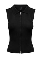 Only Cardigan Donna Meddi Nero 15364749 Black Silver Zip ONLY 