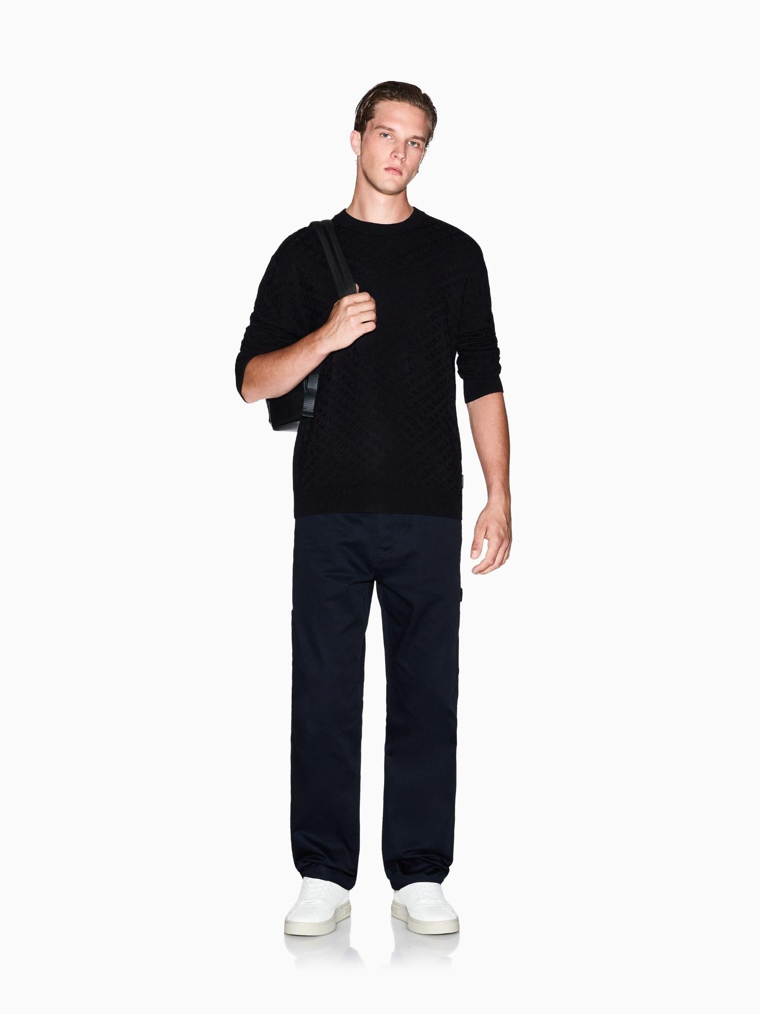 Armani Exchange Maglione girocollo in misto viscosa Uomo Nero XM001316 AF10454 UC001 ARMANI EXCHANGE 