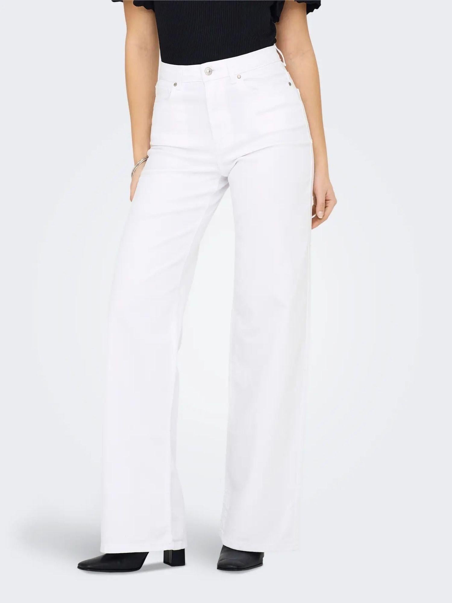 Only Jeans Donna Bianco Wide Fit Onlmadison 15310632 White ONLY 