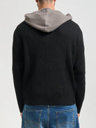 Armani Exchange Maglione Uomo Nero a Coste con Cappuccio XM001315 AF13776 MC225 ARMANI EXCHANGE 