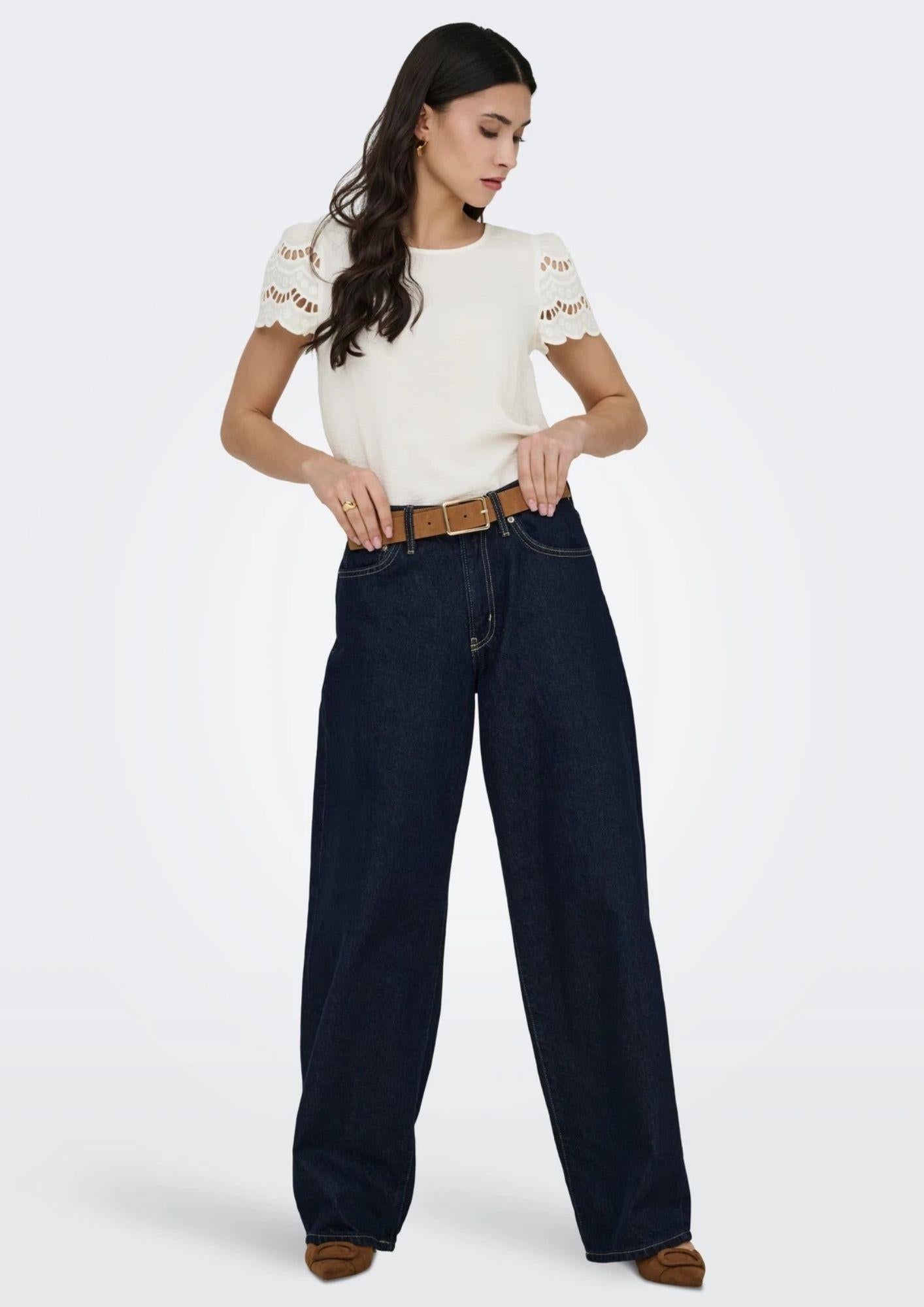 Jacqueline De Yong Top Donna Hannah Bianco 15312609 Cloud Dancer JACQUELINE DE YONG 