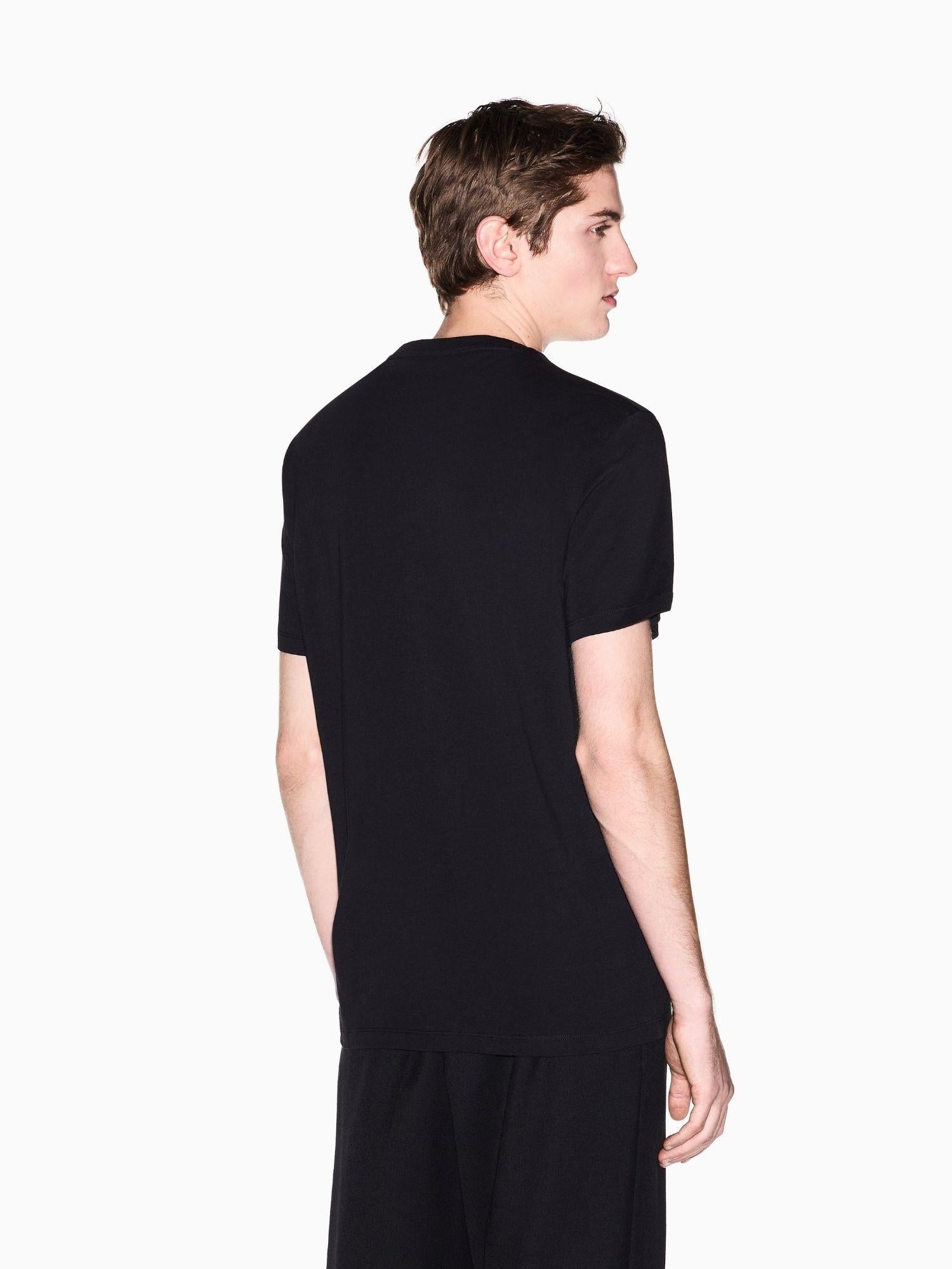 Armani Exchange T-Shirt Uomo Nera Slim Fit in Jersey di Cotone Classico XM002784 AF10356 UC001 ARMANI EXCHANGE 