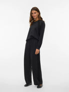 Vero Moda Pantalone Tuta Donna Nero VMInima 10341045 Black BLACK CROCHET VERO MODA 