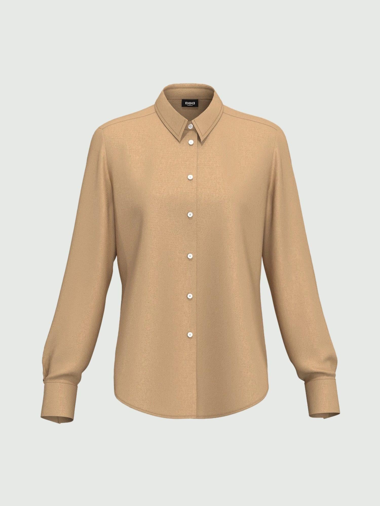 Emme Marella Camicia in raso martellato Fleres Donna Miele 2525116042200 003 EMME MARELLA 