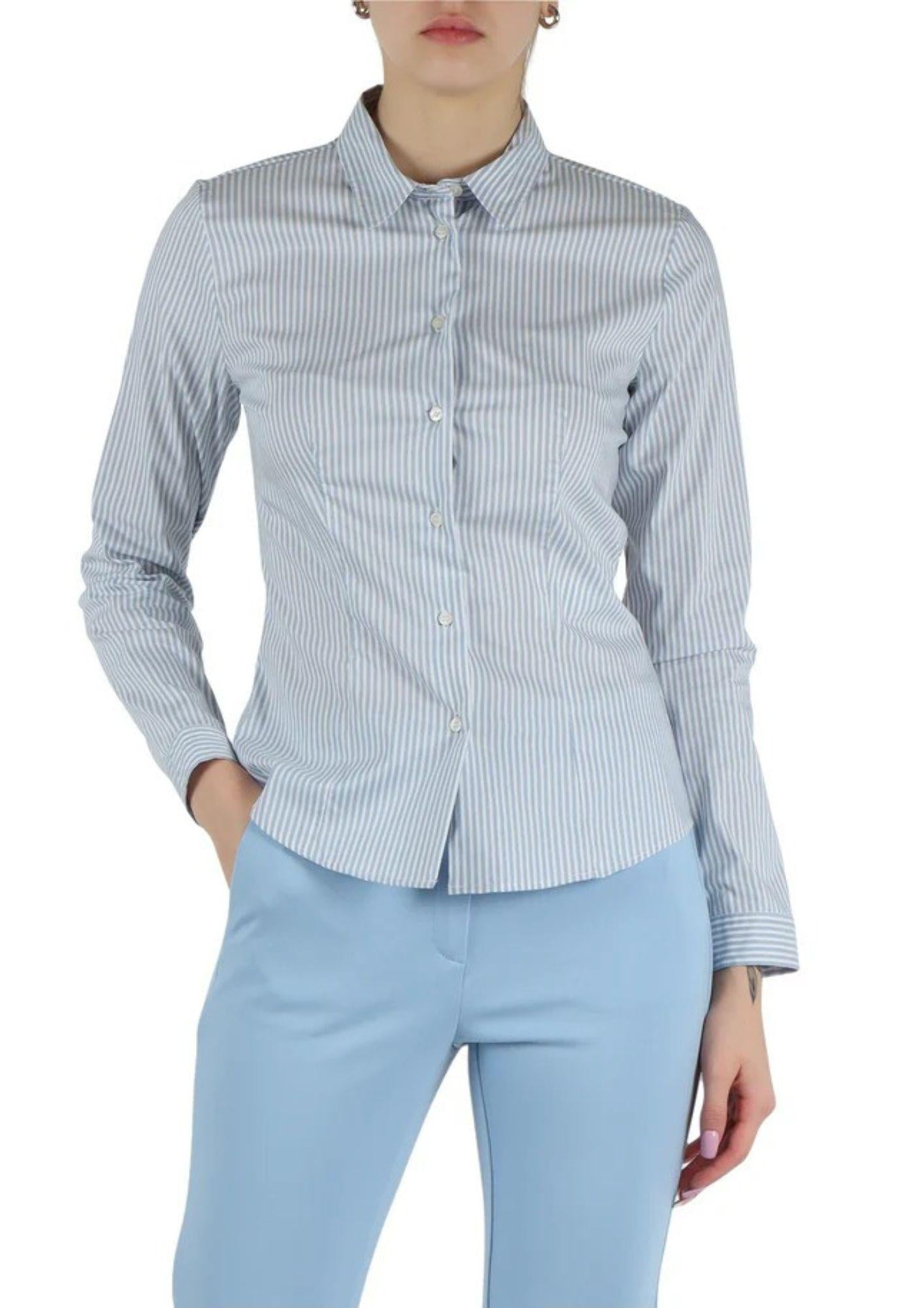 Emme Marella Camicia Donna Racer Azzurra a righe 2515111011200 006 EMME MARELLA 
