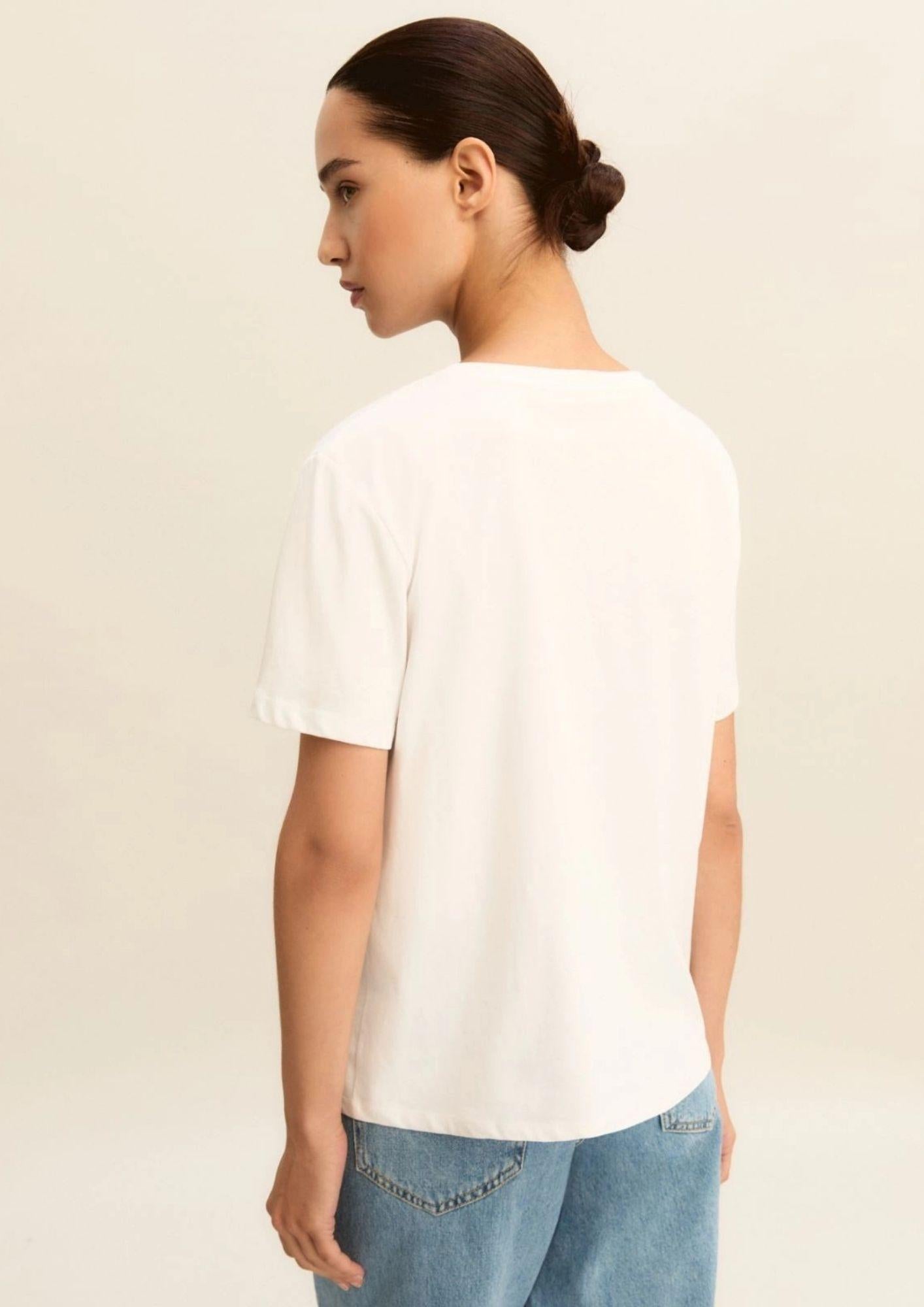 Emme Marella T-Shirt Donna Bianca Stampa Blu Geometrico 2615971051200 003 EMME MARELLA 
